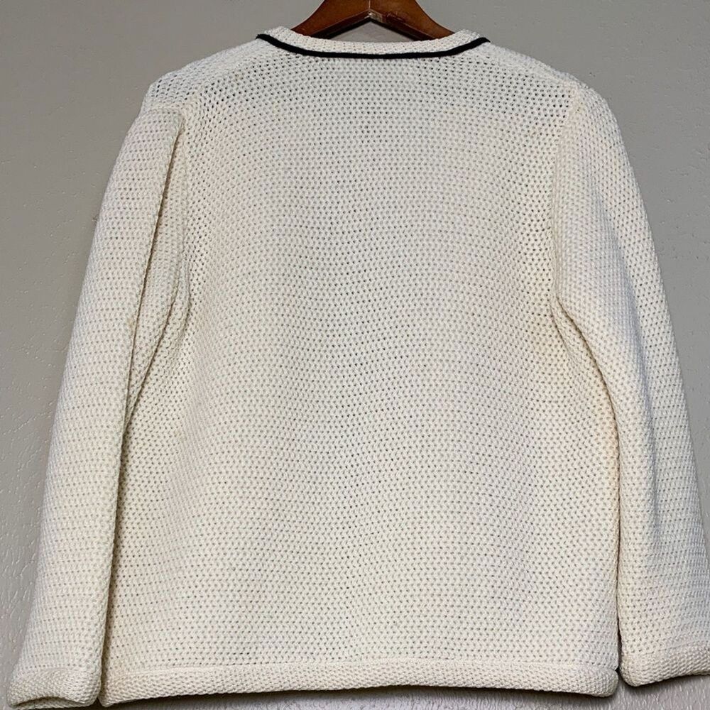 Vintage Ethel of Beverly Hills Wool Sweater Cardigan Novelty Travel C.1960 SZ M - Picture 10 of 16